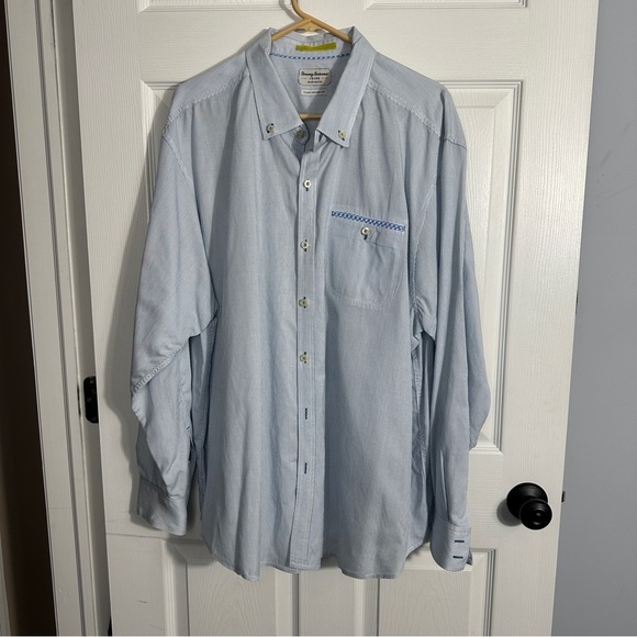 Tommy Bahama Island Modern Fit button front shirt, contrast trim, XXL - Picture 2 of 14